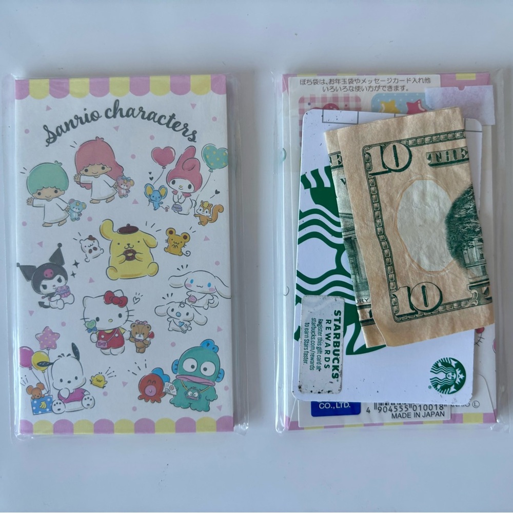 Sanrio Characters Tip Gift Card Money Envelope Pack of 8 NWT Japan Exclusive